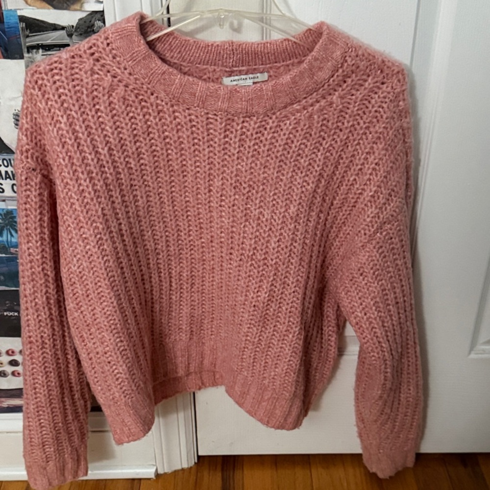 American Eagle Outfitters Pink Crew Neck Sweater